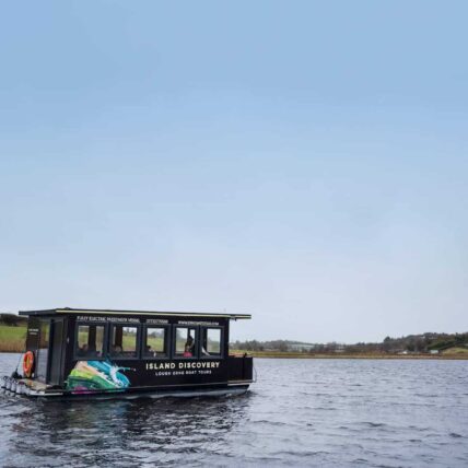 Island Discovery is a beautifully appointed all-electric solar boat. On board guests will experience the spectacular Lough Erne and Island Town of Enniskilllen, In the company of an expert local guide and will hear of compelling insights from tales of island life and folklore to ancient history.